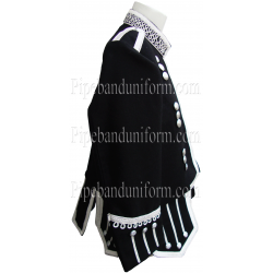 Regimental Black Pipe Band Doublet Kilt Jacket