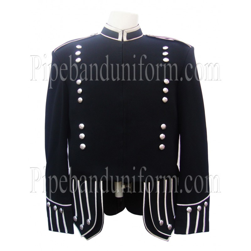 Black Army Pipe Band Doublet Kilt Jacket