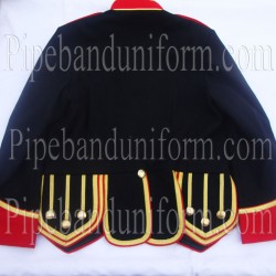 Customizable Red Black Wool Pipe Band Outfitters Doublet Kilt Jacket