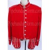 Traditional Red Bagpipers Band Uniform Doublet Kilt Jacket