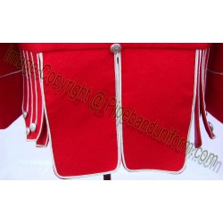 Traditional Red Bagpipers Band Uniform Doublet Kilt Jacket