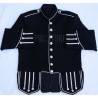 Dark Blue Military Scottish Pipe Band Doublet Kilt Jacket