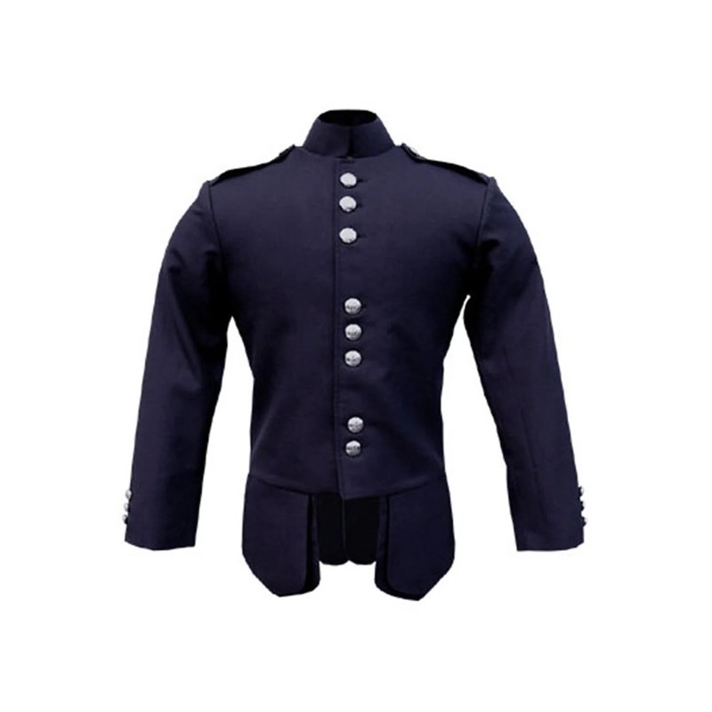 Navy Blue Scots Guards Pipe Band Uniform Doublet Kilt Jacket