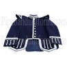 Traditional Blue Scottish Bagpipers Band Doublet Kilt Jacket