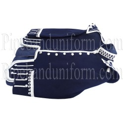 Traditional Blue Scottish Bagpipers Band Doublet Kilt Jacket