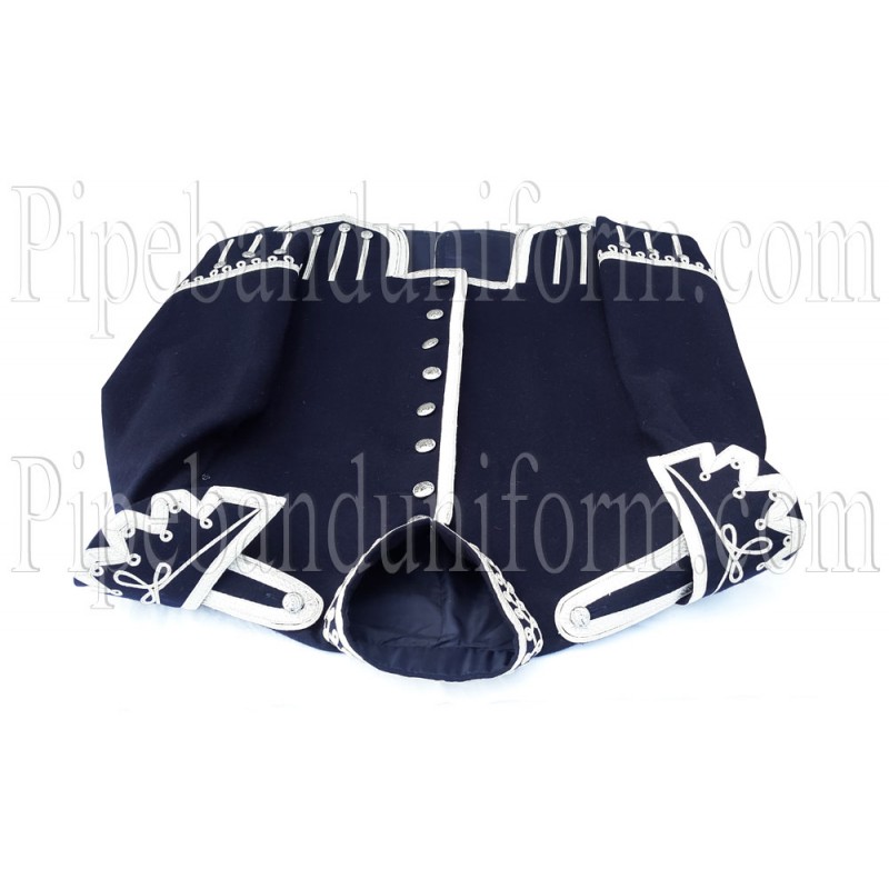Traditional Blue Scottish Bagpipers Band Doublet Kilt Jacket