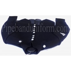 Scots Guards Navy Blue Pipe Band Doublet Kilt Jacket with Silver Bagpipe Arm Badge