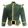 Green Military Pipers Drummers Doublet Jacket with Gold Buttons