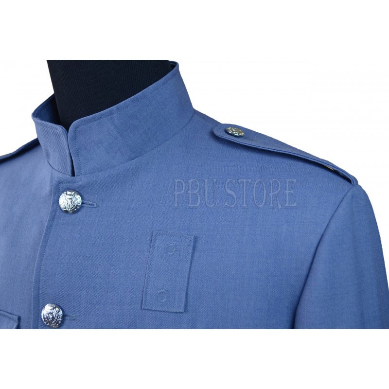 Light Blue High Collar Police Honor Guard Uniform Jacket with Silver ...