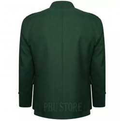 Green Traditional Crail Kilt Jacket for Scottish Bands with Waistcoat