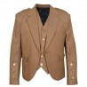 Tan Scottish Style Crail Formal Kilt Jacket and Waistcoat