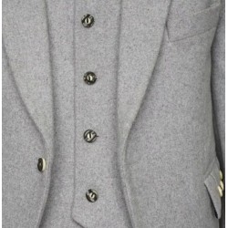 Light Grey Argyll Wedding Kilt Jacket with Waistcoat