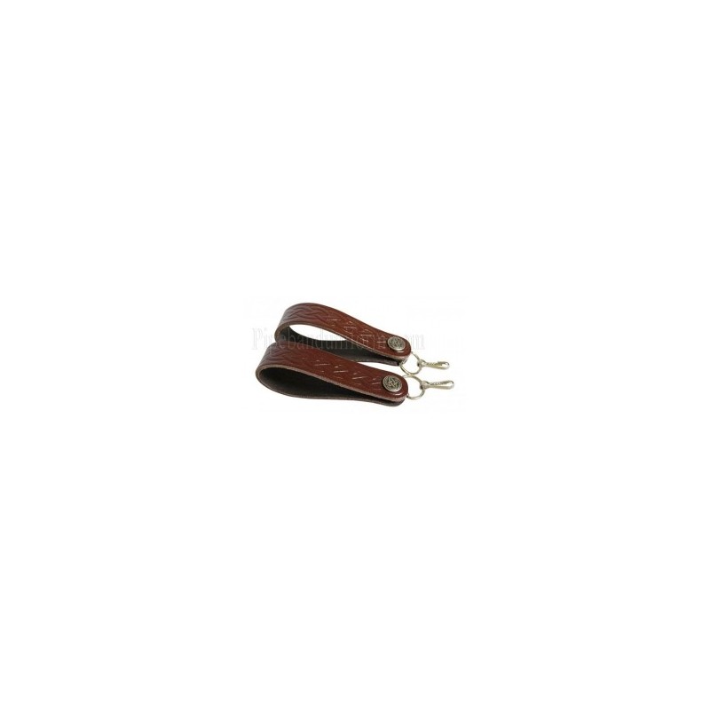 Brown Celtic Embossed Leather Sporran Suspenders