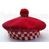 Scottish Scarlet Red Tam O'Shanter Hat / The Balmoral Bonnet