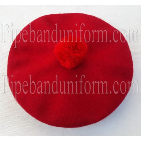 Scottish Scarlet Red Tam O'Shanter Hat / The Balmoral Bonnet