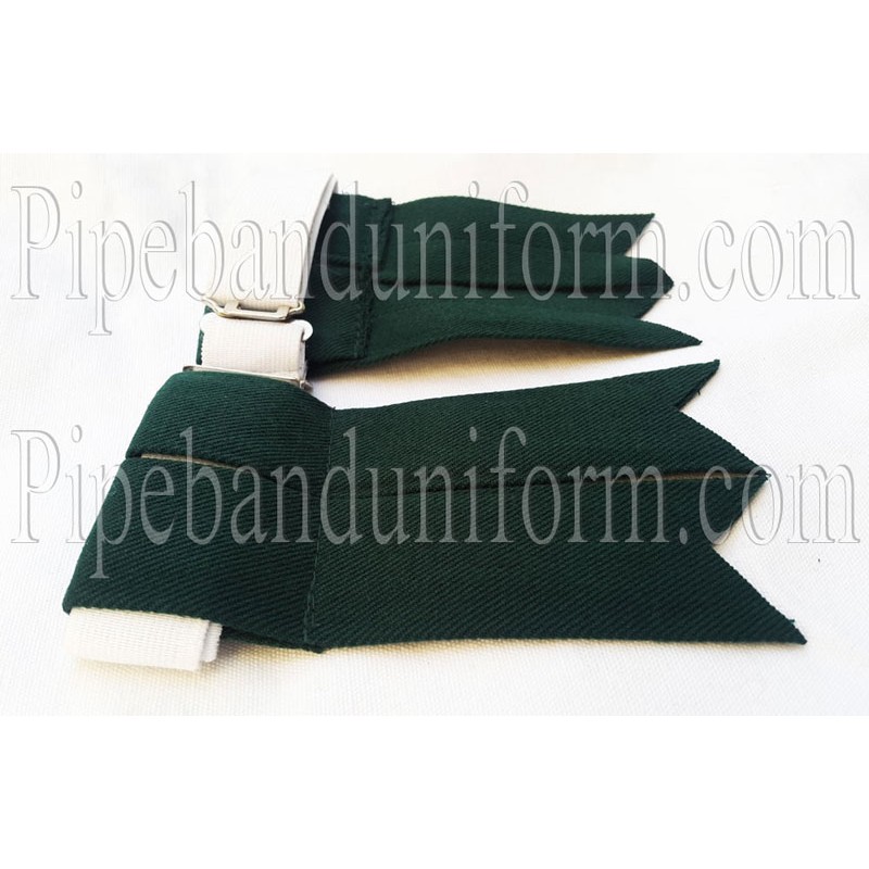 Premium Traditional Pipe Band Dark Green Kilt Flashes