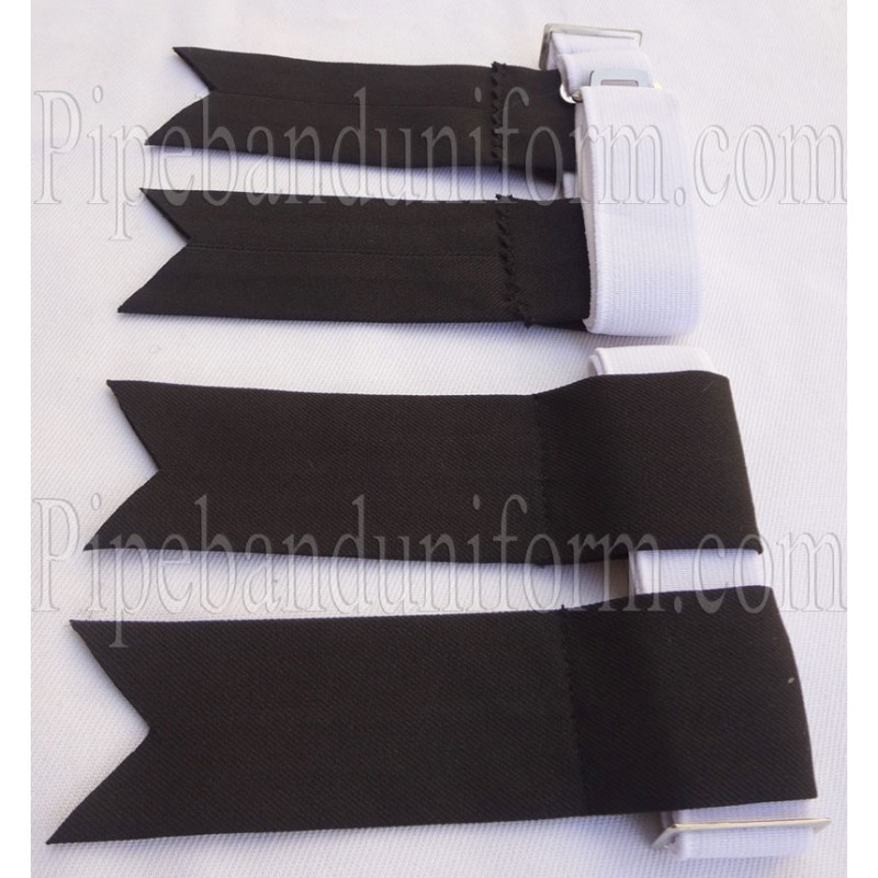 Premium Adjustable Pipe Band Charcoal Kilt Flashes