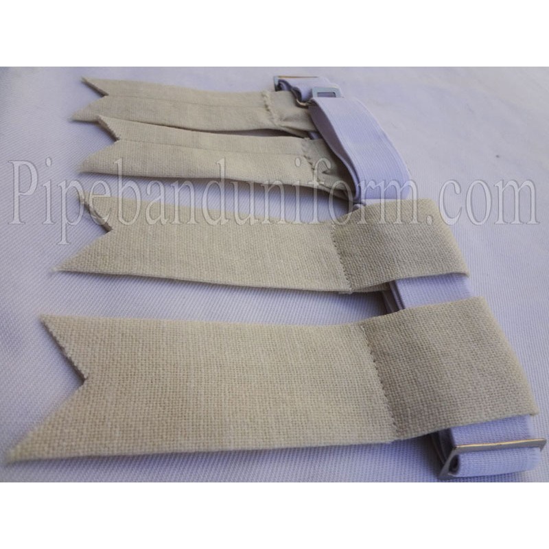 Premium Classic Pipe Band Cream Kilt Flashes