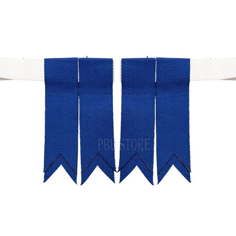 Premium Scottish Pipers Drummers Royal Blue Kilt Flashes