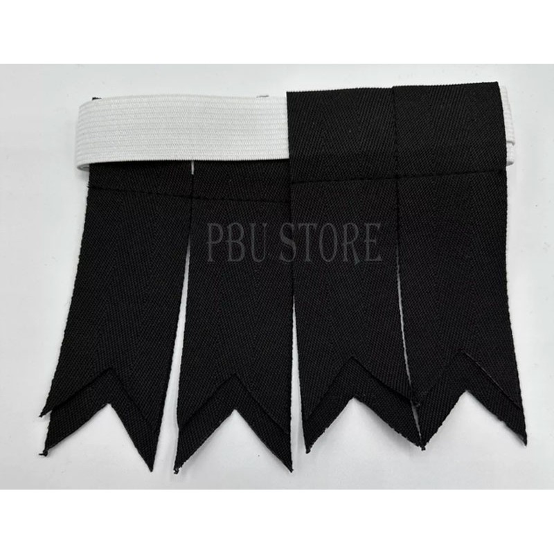 Premium Highland Pipe Band Black Kilt Flashes