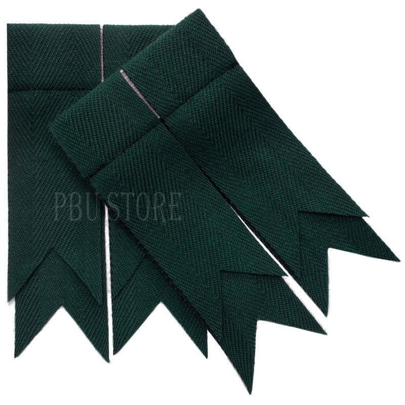 Premium Tweed Highland Pipe Band Bottle Green Kilt Flashes