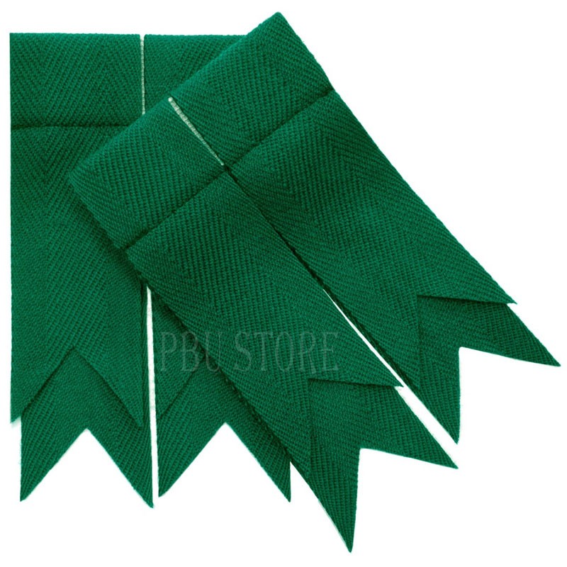 Premium Tweed Pipe Band Ancient Green Kilt Flashes