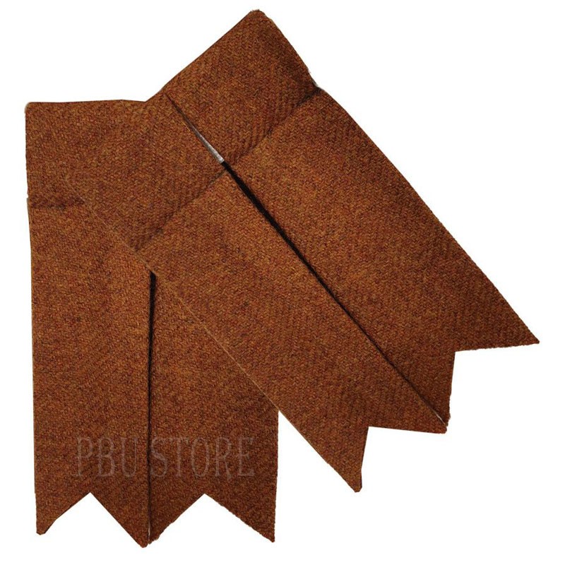 Premium Tweed Highland Pipers Drummers Ginger Kilt Flashes