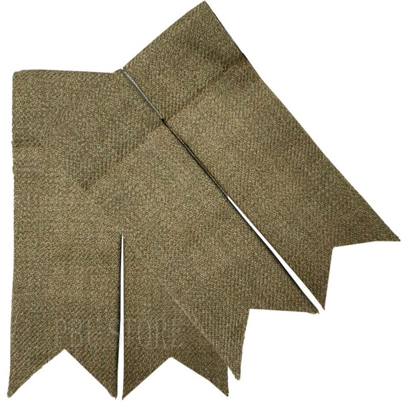 Premium Military Pipers Drummers Lichen Tweed Kilt Flashes