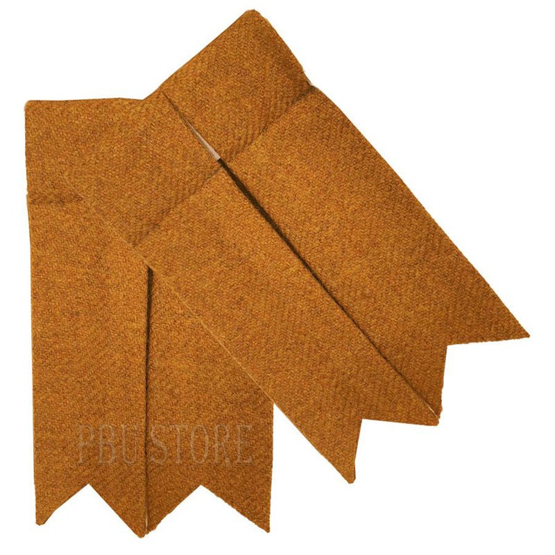 Premium Tweed Classic Pipe Band Gold Kilt Flashes