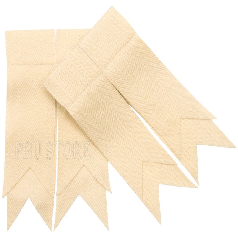 Premium Military Pipe Band Off-White Kilt Flashes