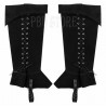 Medieval Boots Black Frosted Leather Long Spats / Gaiters