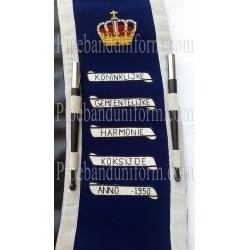 Blue Pipe Band Drum Major Custom Baldric Sash