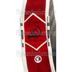Red Pipe Band Drum Major Custom Made Baldric Sash