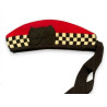 Elegant Scottish Red Glengarry with Black and White Dicing