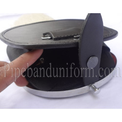 Firefighter Department Pipe Band Horse Hair Leather Sporran with Back Pouch and Chain Belts