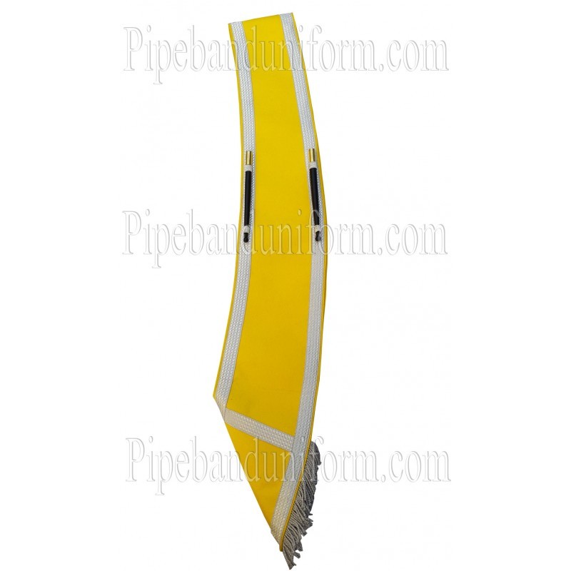 Yellow Plain Pipe Band Drum Major Baldric Sash