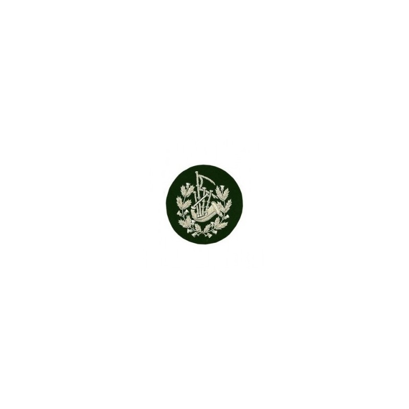 Hand Embroidered Pipe Major Bagpipe Badge
