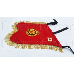 Red Hand Embroidered Bagpiper Banner