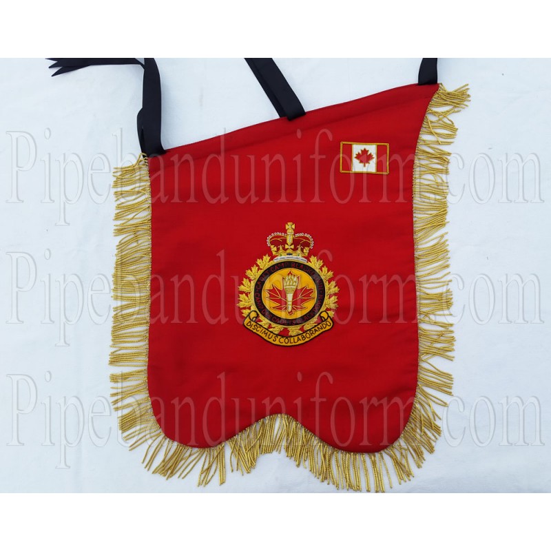 Red Hand Embroidered Bagpiper Banner