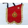 Red Hand Embroidered Bagpiper Banner