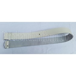 White Leather Piper/Drummer Kilt Waist Belt