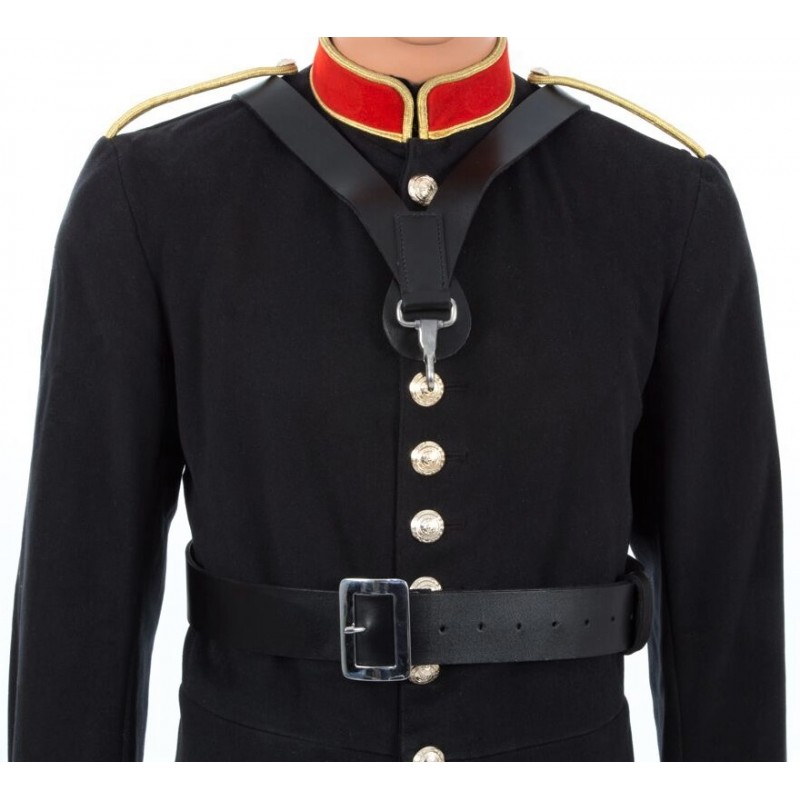 Black Leather Belt Bass Drummers Harness