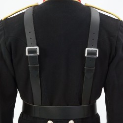 Black Leather Belt Bass Drummers Harness
