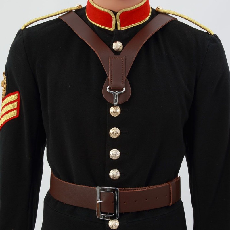 Brown Leather Belt Bass Drummers Harness