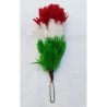 Red - White - Green Plume / Feather Hackle
