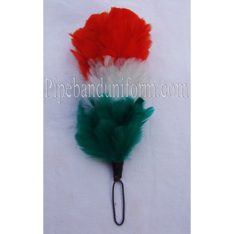 Orange - White - Green Feather Hackle / Plume