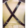 Double Strap Black Leather Flag Carrier Belt
