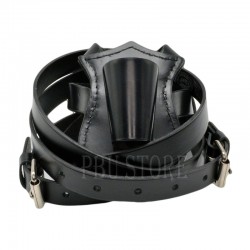 Double Strap Black Leather Flag Carrier Belt