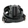 Double Strap Black Leather Flag Carrier Belt