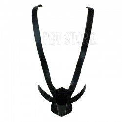 Double Strap Black Leather Flag Carrier Belt